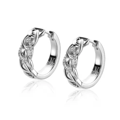 Clearance Zinzi 18mm Mart Visser by zilveren oorringen met luxe scharniersluiting 18x6mm open peervormige schakels en bezet met witte zirconia's MVCR24