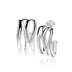 Online Zinzi 21mm Mart Visser by zilveren oorsieraden organisch gevormd glad MVO25