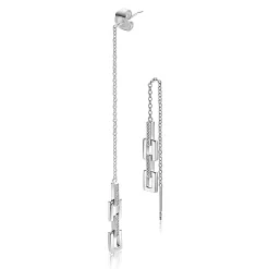Discount Zinzi 85mm Mart Visser by zilveren doortrek oorbellen met vierkante schakels, bezet met witte zirkonia's MVO27
