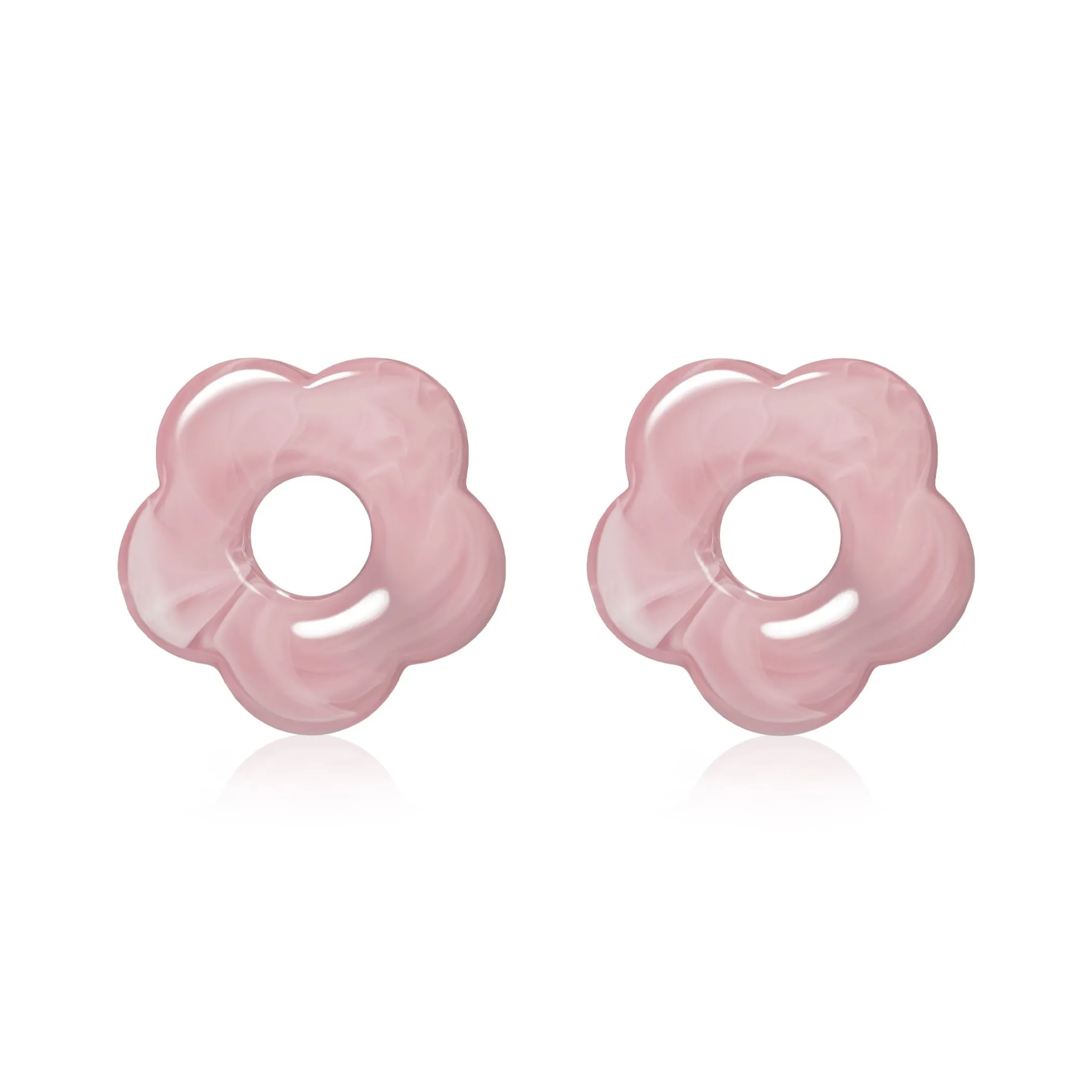Best Zinzi 26mm oorbedels bloem roze kunststof ZICH2720R