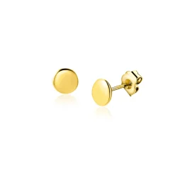 Zinzi 5mm Gold 14 karaat gouden oorknoppen glad rond 5mm ZGO503
