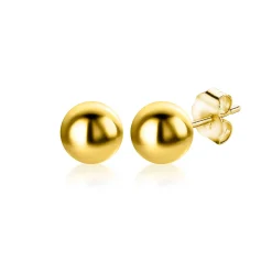 Clearance Zinzi 5mm Gold 14 krt gouden glanzende bol oorknoppen ZGO395