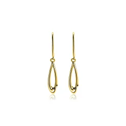 Hot Zinzi 25mm Gold 14 krt gouden oorhangers met open peervorm ZGO541