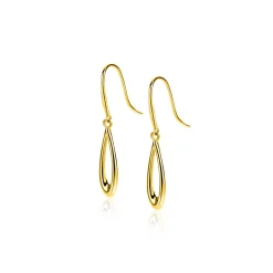 Hot Zinzi 25mm Gold 14 krt gouden oorhangers met open peervorm ZGO541