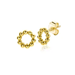 Hot Zinzi 5,5mm Gold 14 krt gouden ronde oorknoppen met bolletjes motief 5,5mm ZGO399
