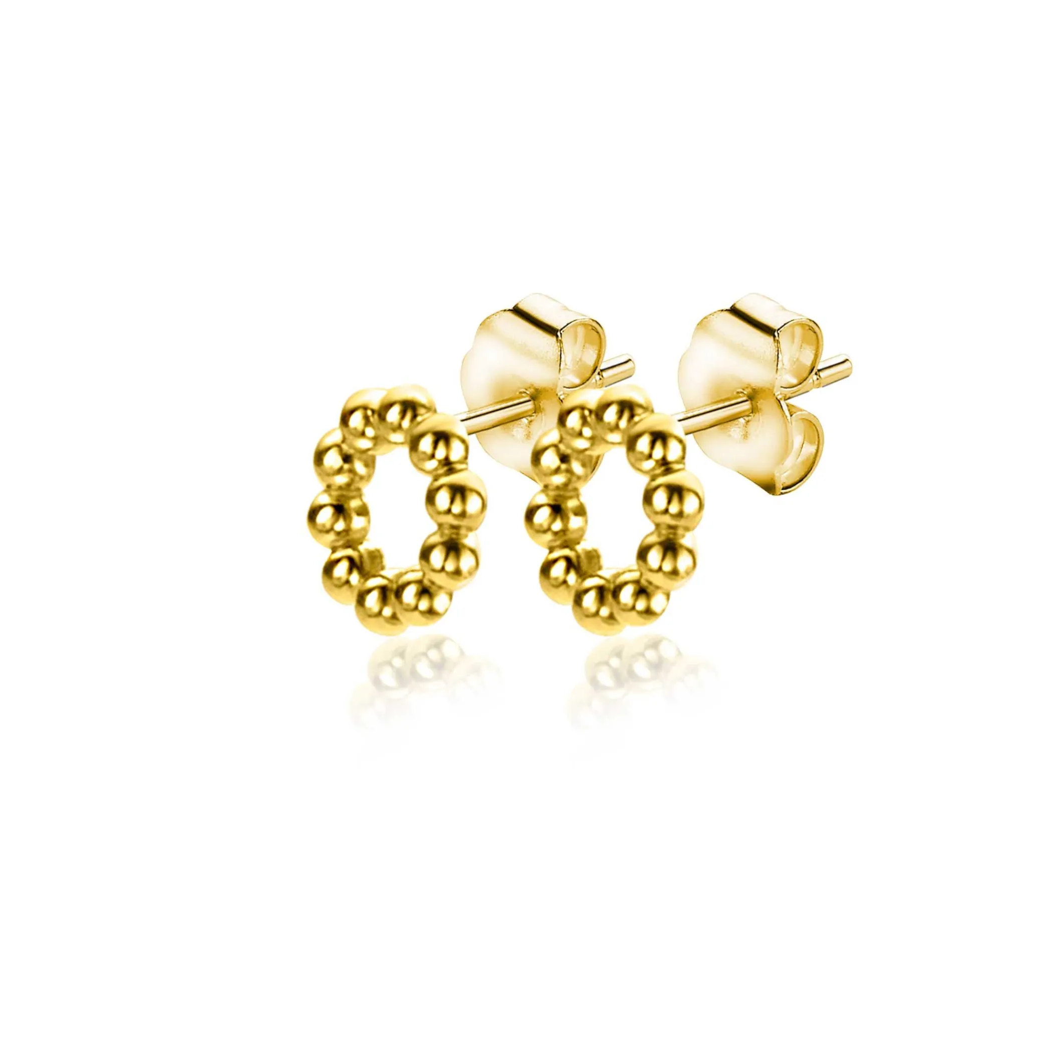 Hot Zinzi 5,5mm Gold 14 krt gouden ronde oorknoppen met bolletjes motief 5,5mm ZGO399