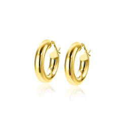 Clearance Zinzi 16mm Gold 14 krt gouden oorringen met 4mm buisbreedte ZGO442