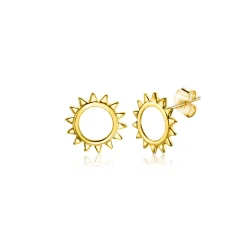 Discount Zinzi 8mm Gold 14 krt gouden oorknoppen met zonnetje ZGO401