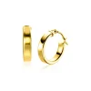 Clearance Zinzi 13mm Gold 14 krt gouden oorringen gladde vierkante buis 3mm breed ZGO333
