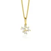 New Zinzi 13mm Gold 14 krt gouden fantasie hanger met rechthoekige en ronde zirkonia's ZGH511 (zonder collier)