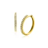 Hot Zinzi 17mm Gold 14 krt gouden oorringen bezet met witte zirconia's met luxe klapsluiting 17mm x 1,7mm vierkante buis ZGO506
