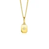 New Zinzi 14mm Gold 14 krt gouden hanger met rechthoekig plaatje en sterzetting witte zirkonia ZGH510 (zonder collier)