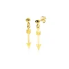 Discount Zinzi 21mm Gold 14 krt gouden oorstekers met trendy bungelende pijl ZGO383