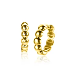 Sale Zinzi 13mm Gold 14 krt gouden oorringen met bolletjes design met luxe klapsluiting 13mm x 3,3mm buis ZGO432
