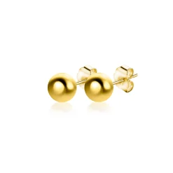 Zinzi 4mm Gold 14 krt gouden glanzende bol oorknoppen 4mm ZGO394