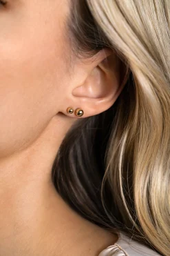Zinzi 4mm Gold 14 krt gouden glanzende bol oorknoppen 4mm ZGO394