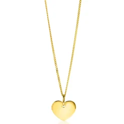 Zinzi 12mm Gold 14 krt gouden hanger met trendy glanzend hartje van 12mm ZGH396-12 (zonder collier)