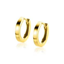 Discount Zinzi 13,5mm Gold 14 krt gouden oorringen met luxe klapsluiting 13,5mm x 2,3mm vierkante buis ZGO428