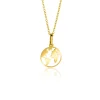 New Zinzi 15mm Gold 14 krt gouden hanger met wereldkaart ZGH474 (zonder collier)