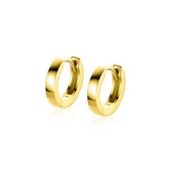Discount Zinzi 12mm Gold 14 krt gouden oorringen met luxe klapsluiting 12mm x 2,2mm vierkante buis ZGO427