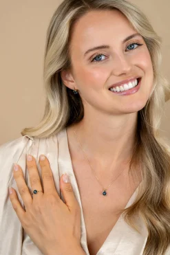 New Zinzi 13mm Gold 14 krt gouden oorsieraden met vierkante kleursteen in 6,5mm bezet met Londen topaas ZGO537