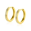 New Zinzi 17mm Gold 14 krt gouden oorringen bezet met witte zirconia's met luxe klapsluiting 17mm x 2,1mm vierkante buis ZGO430Z