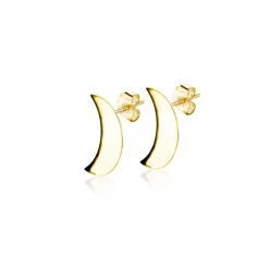 Zinzi 9mm Gold 14 krt gouden halve maan oorstekers 9mm ZGO384