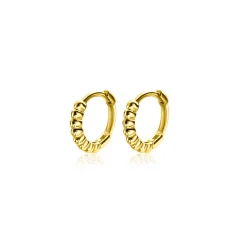 Discount Zinzi 10mm Gold 14 krt gouden oorringen bolletjes motief met luxe sluiting 10 x 1,7mm ZGO399CR