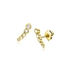 Clearance Zinzi 10mm Gold 14 krt gouden oorknoppen met vijf ronde witte zirconia's ZGO413