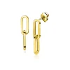 New Zinzi 25mm Gold 14 krt gouden oorstekers met twee trendy paperclip-schakels 25mm ZGO360