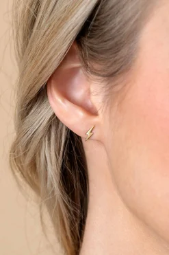 Zinzi 10mm Gold 14 krt gouden oorknoppen met bliksemschicht ZGO402