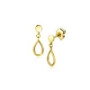 New Zinzi 13mm Gold 14 krt gouden oorstekers met hangende open druppelvorm ZGO521