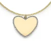 Best Zinzi 10mm Gold 14 krt gouden hanger met glanzend hartje van 10mm en met chique witgouden parelrand ZGH364-10 (zonder collier)