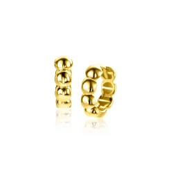 New Zinzi 11mm Gold 14 krt gouden oorringen met bolletjes design met luxe klapsluiting 11mm x 3,3mm buis ZGO431