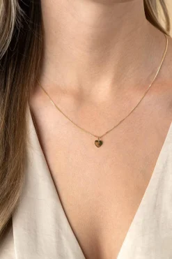 Hot Zinzi 8mm Gold 14 krt gouden hanger met trendy glanzend hartje van 8mm ZGH396-8 (zonder collier)