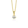 Zinzi 8,5mm Gold 14 krt gouden hanger bezet met een witte ronde zirkonia (4,5mm) ZGH544 (zonder collier)