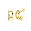 New Zinzi 10mm Gold 14 krt gouden fantasie oorstekers 10mm met multi-look uitstraling, 5mm breed ZGO382