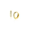 New Zinzi 8mm Gold 14 krt gouden oorringen bezet met witte zirconia's, luxe klapsluiting 8x1,6mm ZGO467