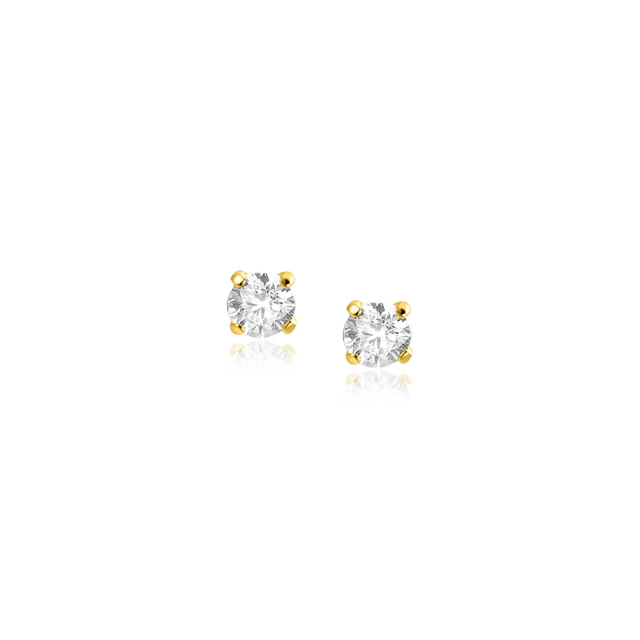Sale Zinzi 3mm Gold 14 krt gouden oorknopjes bezet met een witte zirconia in vierpootszetting ZGO475