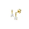Clearance Zinzi 8mm Gold 14 krt gouden oorknoppen met een peervormige en ronde witte zirkonia ZGO514