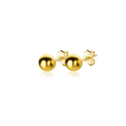 Best Zinzi 3mm Gold 14 krt gouden glanzende bol oorknoppen 3mm ZGO393