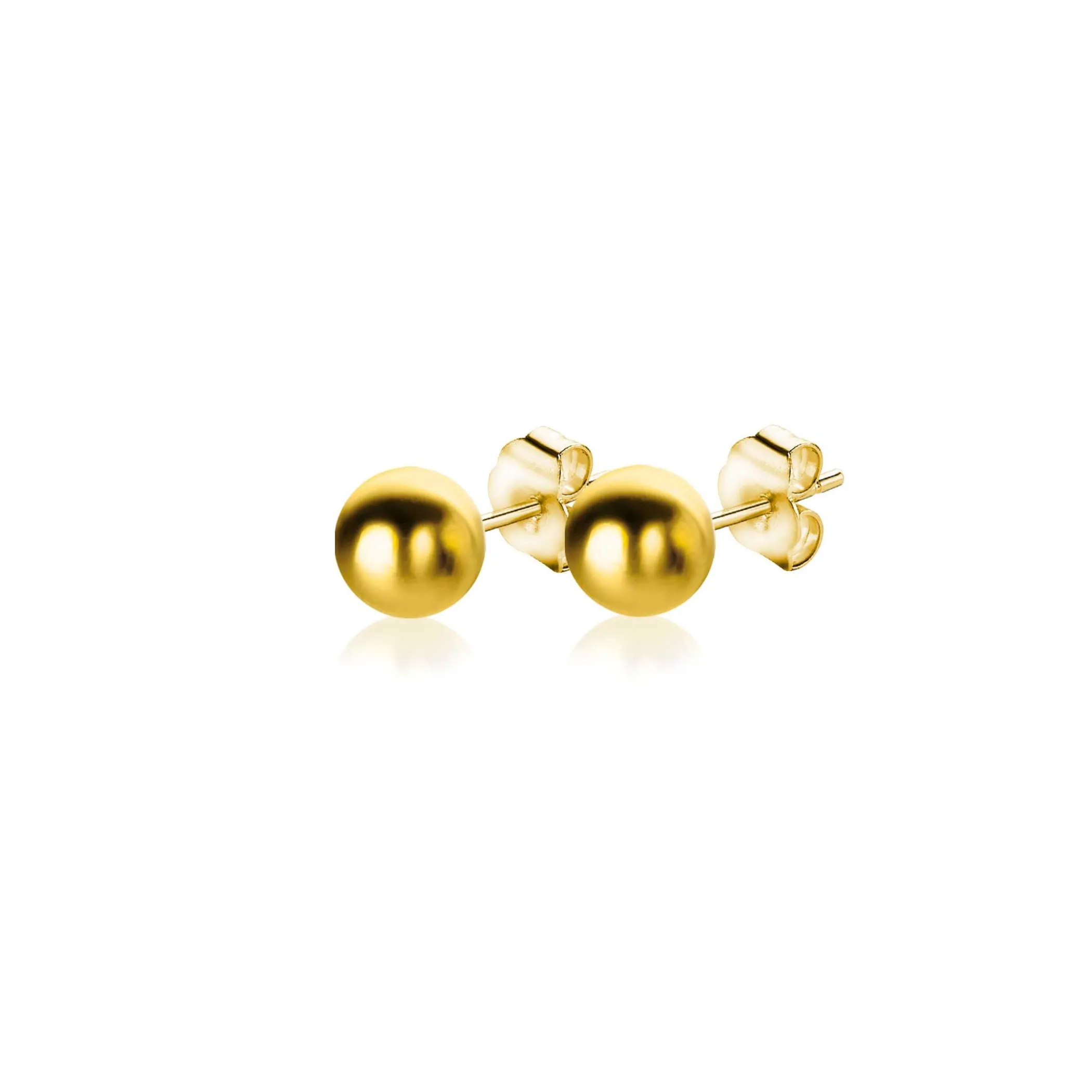 Best Zinzi 3mm Gold 14 krt gouden glanzende bol oorknoppen 3mm ZGO393