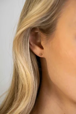 Best Zinzi 3mm Gold 14 krt gouden glanzende bol oorknoppen 3mm ZGO393