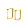 New Zinzi 16mm Gold 14 krt gouden rechthoekige oorringen met luxe klapsluiting 16mm x 2mm vierkante buis ZGO425