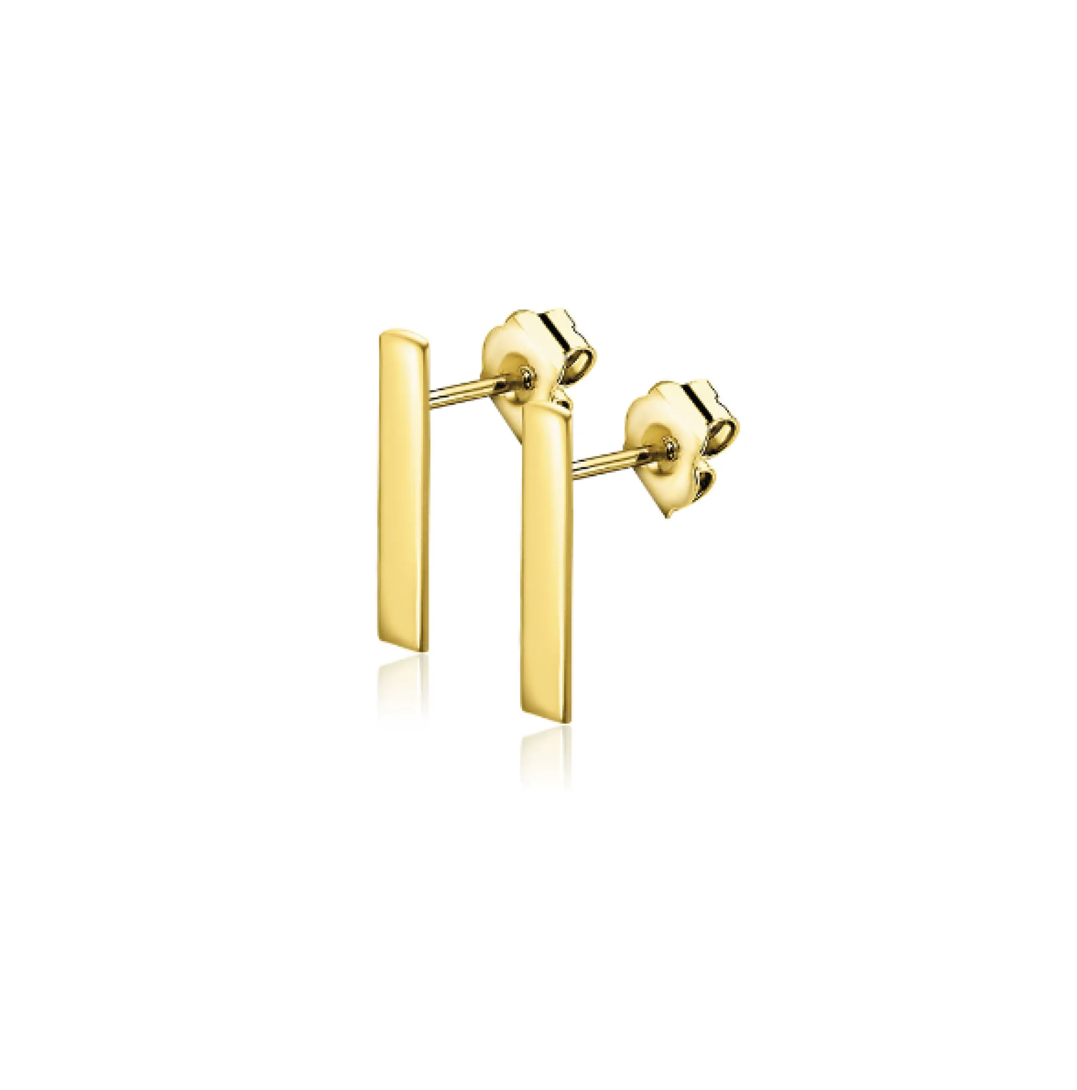 Best Zinzi 10mm Gold 14 krt gouden staaf oorstekers 10mm ZGO317