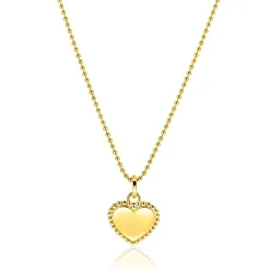 Sale Zinzi 18mm gold plated zilveren hanger hart met parelrand voor gravure ZIH2652G (zonder collier)
