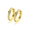 Hot Zinzi 20mm gold plated zilveren oorringen met witte zirconia's en luxe klapsluiting, buisdikte 3mm ZIO190Y