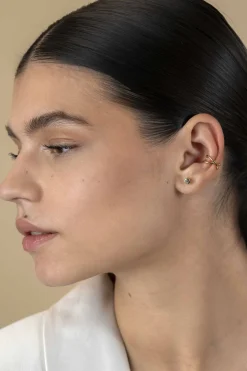 Zinzi 12,5mm gold plated zilveren ear cuff cross-over gladde buis 5,5mm breed per stuk geprijsd ZIO-CUFF5G