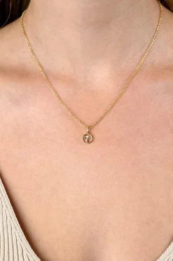 Clearance Zinzi 9mm gold plated zilveren Ram sterrenbeeldhanger bezet met witte zirconia ZIHY-RAM (zonder collier)
