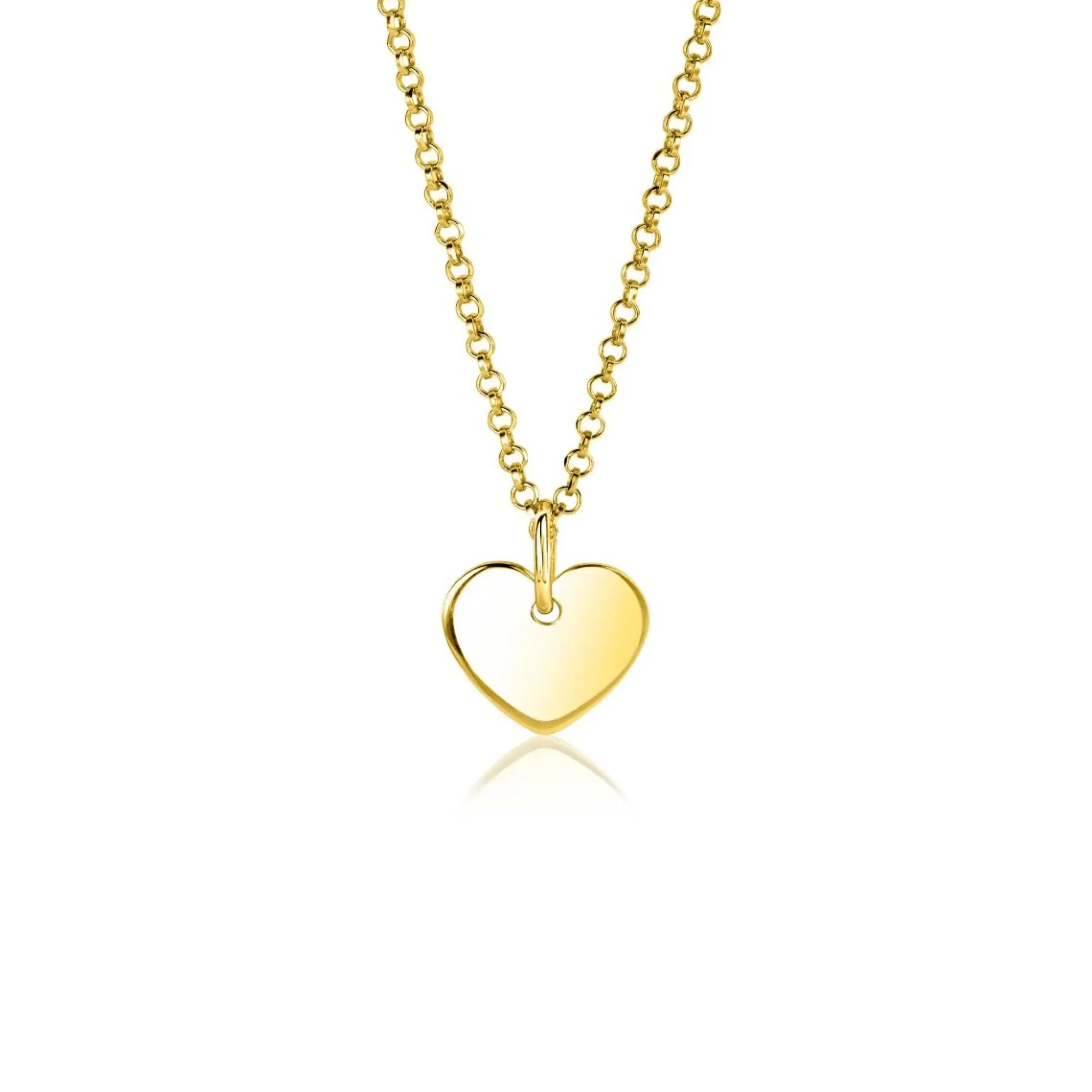 Hot Zinzi 12mm gold plated zilveren hanger glad hart voor gravure ZIH2346G12 (zonder collier)